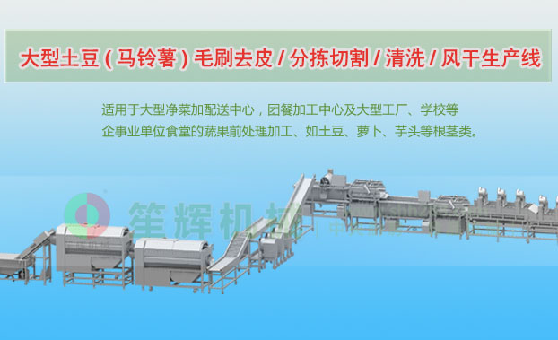 罗湖连续式土豆去皮清洗切割风干生产线